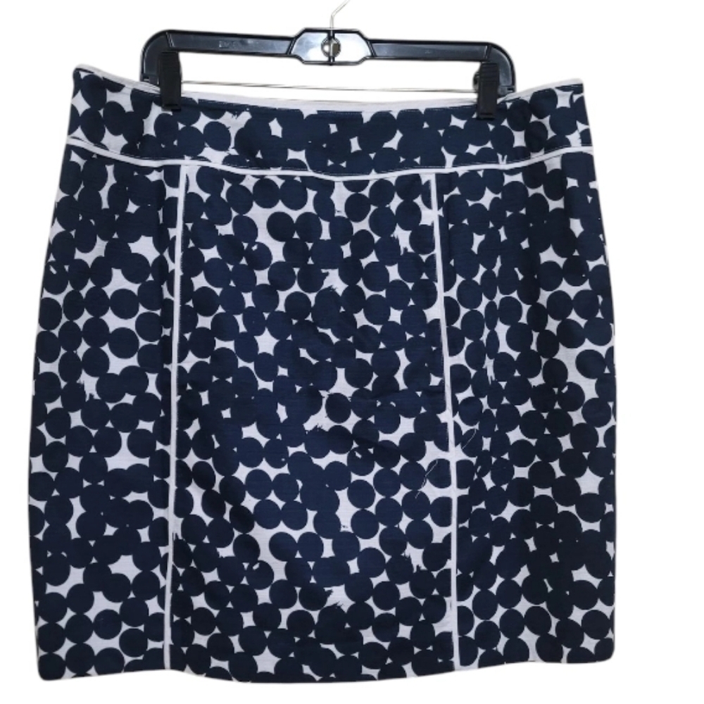 Ann Taylor Womens Blue And White Polka Dot Aline Skirt Size 18 NWT